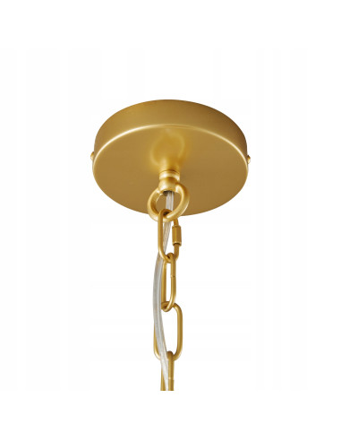 Lampa wisząca DARLING w stylu glamour, złota, 5-punktowe oświetlenie do eleganckich wnętrz i sal weselnych