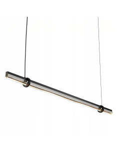 Elegancka lampa wisząca LED LOVELY z kryształowym akcentem, czarna, regulowana wysokość do kuchni i jadalni 2