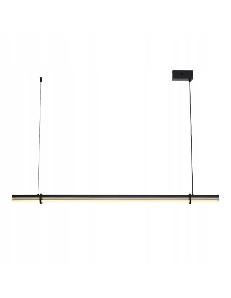 Elegancka lampa wisząca LED LOVELY z kryształowym akcentem, czarna, regulowana wysokość do kuchni i jadalni