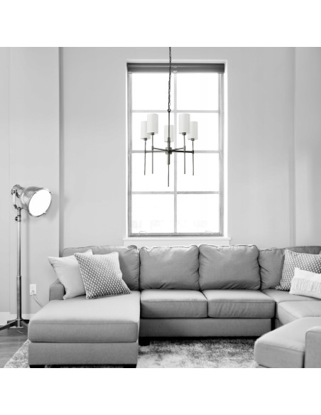 Żyrandol DARLING 5-punktowy w czarnym chromie - nowoczesna lampa do eleganckich wnętrz i stylowych przestrzeni