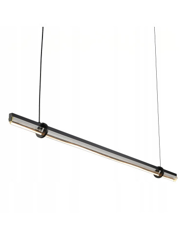 Lampa wisząca LOVELY 120 cm z kryształowym kloszem LED, eleganckie oświetlenie do kuchni i jadalni