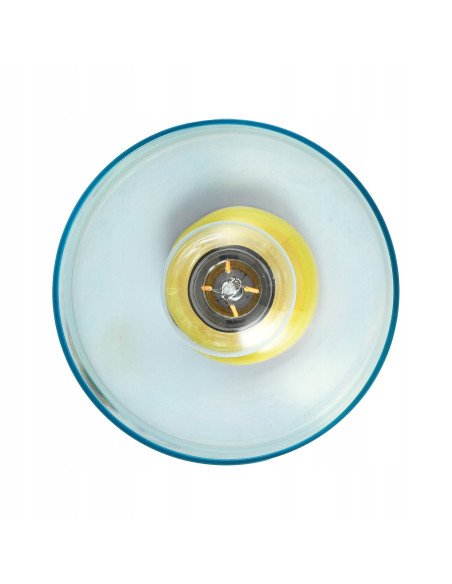 Lampa wisząca PASTELLO BLUE - elegancka lampa w pastelowych kolorach z szklanym kloszem i złotym wykończeniem