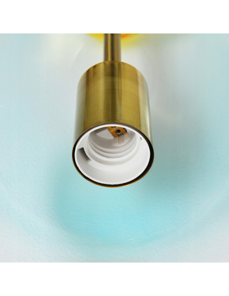 Lampa wisząca PASTELLO BLUE - elegancka lampa w pastelowych kolorach z szklanym kloszem i złotym wykończeniem