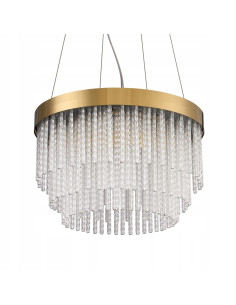 Nowoczesna Lampa Wisząca GLORIA z Kryształowymi Pałeczkami, Złote Wykończenie, Ciepłe Światło LED, 220 cm wysokości 2