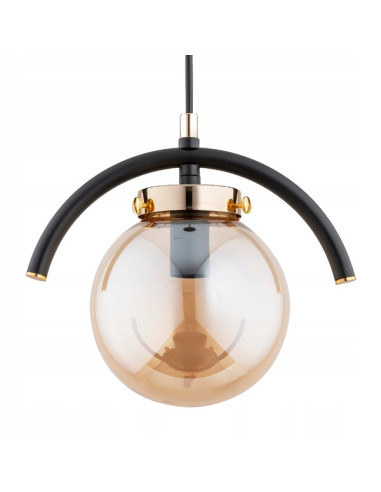 Lampa wisząca KORDA GOLD z czarnym stelażem – nowoczesne oświetlenie do biura, jadalni i salonu