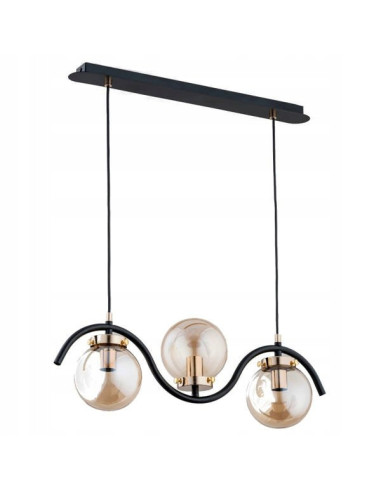 Lampa wisząca KORDA w czerni z perłowo-złotymi akcentami – elegancka i nowoczesna, idealna do każdego wnętrza.