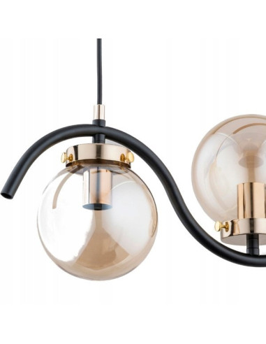 Lampa wisząca KORDA w czerni z perłowo-złotymi akcentami – elegancka i nowoczesna, idealna do każdego wnętrza.