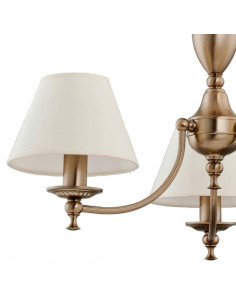 Lampa Wisząca SOFIA - Elegancki Żyrandol w Złocie z Białymi Abażurami, 5-punktowe Oświetlenie do Wnętrz Klasycznych 2