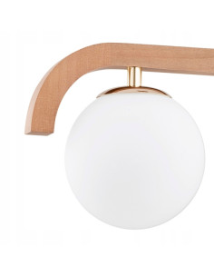 Żyrandol KRYZA w stylu skandynawskim, drewniana belka, 3xE14, elegancka lampa do kuchni i jadalni 2