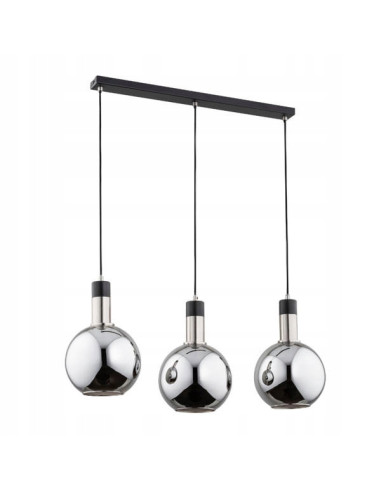 Lampa wisząca MAYA CHROM, nowoczesna lampa dekoracyjna z trzema szklanymi kloszami, idealna do różnych wnętrz