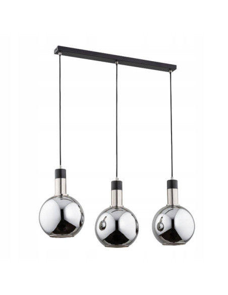 Lampa wisząca MAYA CHROM, nowoczesna lampa dekoracyjna z trzema szklanymi kloszami, idealna do różnych wnętrz