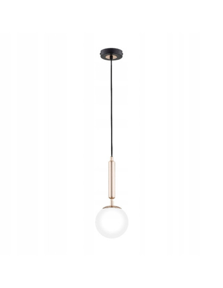 Lampa wisząca VOLDA PICOLO w perłowym z żółtą tulejką - nowoczesne oświetlenie do biura i salonu.