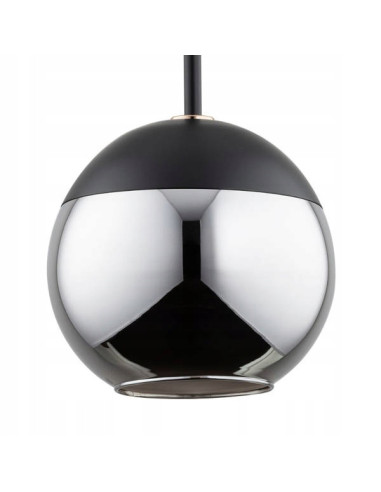 Lampa sufitowa VOLDA z lustrem, czarna, nowoczesna, idealna do biura, jadalni, salonu i sypialni.