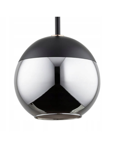 Lampa sufitowa VOLDA z lustrem, czarna, nowoczesna, idealna do biura, jadalni, salonu i sypialni.