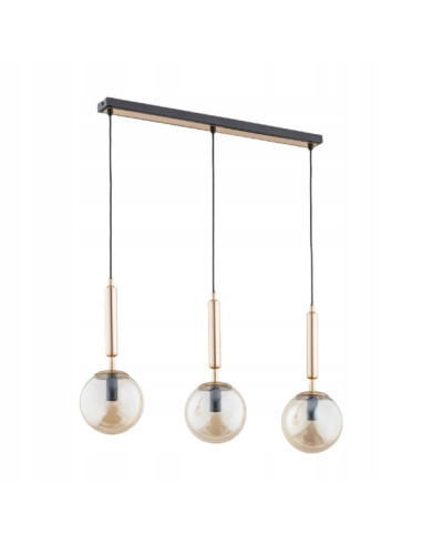 Lampa wisząca VOLDA PICOLO w czerni i złocie - eleganckie oświetlenie do biura, kuchni i salonu