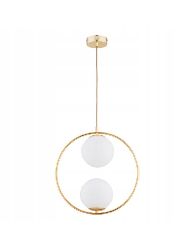 Lampa AVIA Glamour - nowoczesna złota lampa z białymi kloszami do eleganckich wnętrz i łazienek.