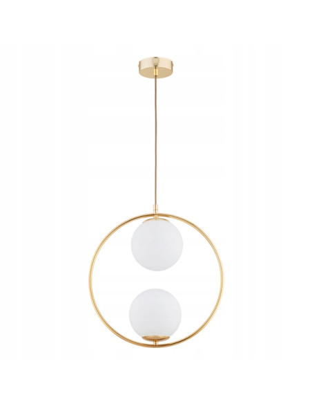 Lampa AVIA Glamour - nowoczesna złota lampa z białymi kloszami do eleganckich wnętrz i łazienek.