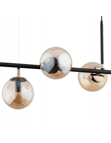 Lampa sufitowa DANSA z miodowymi kulami - nowoczesny styl do jadalni, salonu i sypialni, elegancka i funkcjonalna.