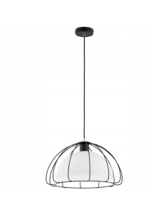 Lampa wisząca NERSY w czarnej klatce, nowoczesny żyrandol do kuchni i jadalni, E27, 85 cm wysokości