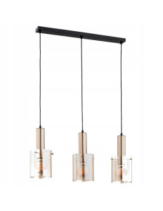 Lampa wisząca CELIA GOLD w stylu glamour, minimalistyczna z trzema punktami świetlnymi do eleganckich wnętrz.