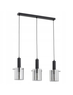 Żyrandol CELIA w stylu industrialnym - nowoczesna lampa wisząca z 3 źródłami światła w czarnym kolorze do wnętrz