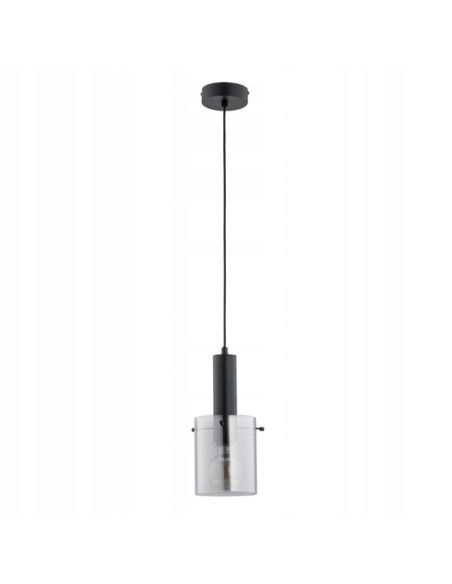 Lampa wisząca CELIA - elegancka lampa w kolorze srebrnym z czarnym stelażem do nowoczesnych wnętrz