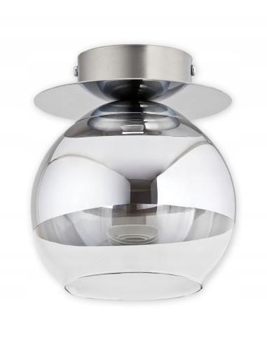 Plafon sufitowy LEMIR COLOURS - Nowoczesny, elegancki design w kolorze srebrnym i szarym do korytarza i schodów