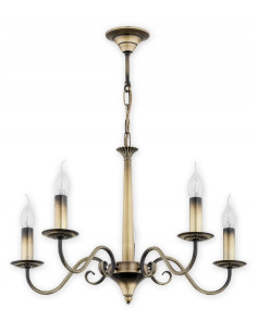 Lampa sufitowa ASTI w stylu klasycznym, złoty metal, 5-punktowe oświetlenie - elegancja do Twojego wnętrza