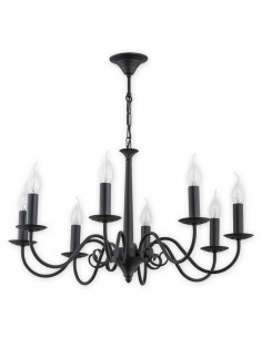 Ekskluzywny żyrandol barokowy ASTI z efektownymi żarówkami płomieniowymi - elegancka lampa do salonu i biura od LEMIR