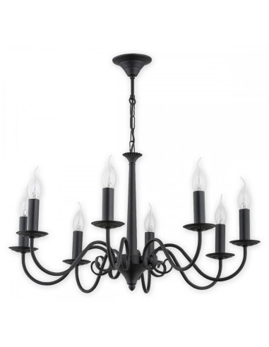 Ekskluzywny żyrandol barokowy ASTI z efektownymi żarówkami płomieniowymi - elegancka lampa do salonu i biura od LEMIR