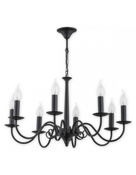 Ekskluzywny żyrandol barokowy ASTI z efektownymi żarówkami płomieniowymi - elegancka lampa do salonu i biura od LEMIR