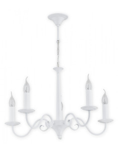 Elegancki żyrandol ASTI w białym wykończeniu z 5 punktami świetlnymi E14 - nowoczesne oświetlenie do jadalni i salonu