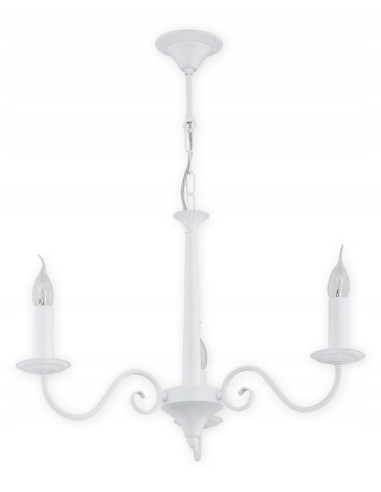 Elegancki żyrandol wiszący ASTI w śnieżno-białej oprawie - idealne oświetlenie do salonu i jadalni