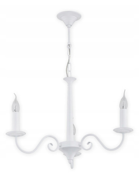 Elegancki żyrandol wiszący ASTI w śnieżno-białej oprawie - idealne oświetlenie do salonu i jadalni