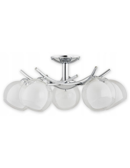 Lampa Wisząca ALTEA w Srebrze z Białymi Kulami - Nowoczesny Żyrandol do Kuchni, Jadalni i Salonu