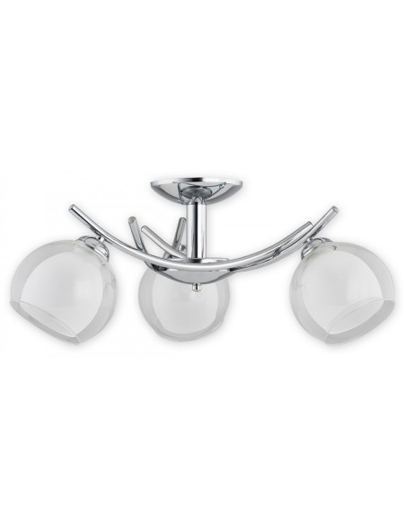 Lampa sufitowa Altea - nowoczesne oświetlenie z okrągłymi kloszami na srebrnych poprzeczkach do eleganckich wnętrz