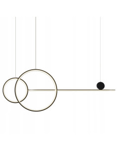 Lampa LED NOWY WIZAŻ 40W 3000K - minimalistyczny design z dwoma okręgami, czarna metalowa konstrukcja do każdego wnętrza