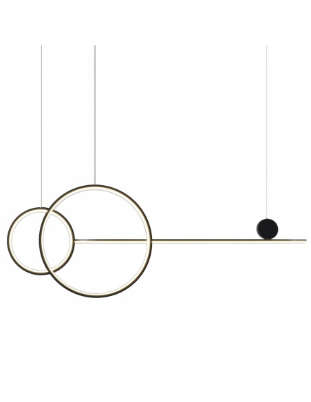 Lampa LED NOWY WIZAŻ 40W 3000K - minimalistyczny design z dwoma okręgami, czarna metalowa konstrukcja do każdego wnętrza