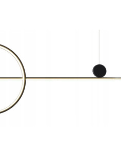 Lampa LED NOWY WIZAŻ 40W 3000K - minimalistyczny design z dwoma okręgami, czarna metalowa konstrukcja do każdego wnętrza 2