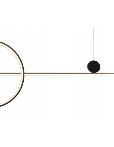 Lampa LED NOWY WIZAŻ 40W 3000K - minimalistyczny design z dwoma okręgami, czarna metalowa konstrukcja do każdego wnętrza