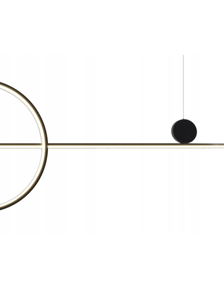 Lampa LED NOWY WIZAŻ 40W 3000K - minimalistyczny design z dwoma okręgami, czarna metalowa konstrukcja do każdego wnętrza