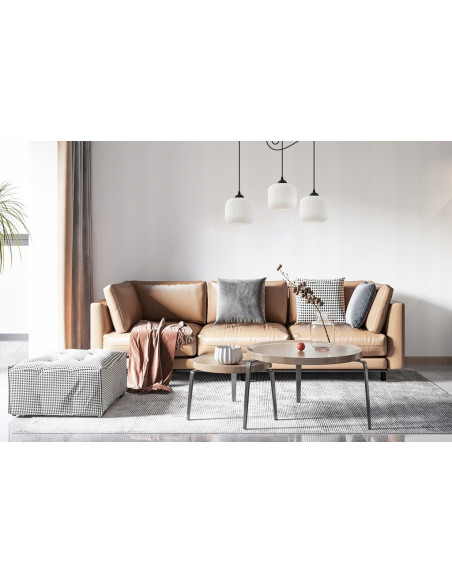 Lampa wisząca RIFFLE 3 ramienna, nowoczesne oświetlenie loftowe z białymi kloszami do jadalni i salonu