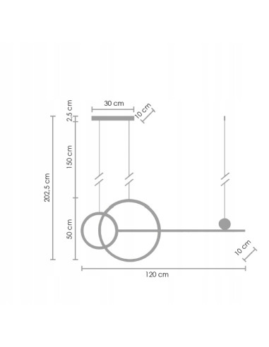 Lampa LED NOWY WIZAŻ 40W 3000K - minimalistyczny design z dwoma okręgami, czarna metalowa konstrukcja do każdego wnętrza