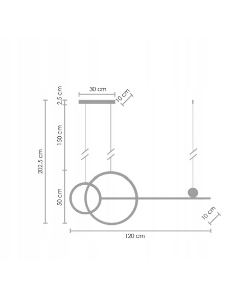 Lampa LED NOWY WIZAŻ 40W 3000K - minimalistyczny design z dwoma okręgami, czarna metalowa konstrukcja do każdego wnętrza