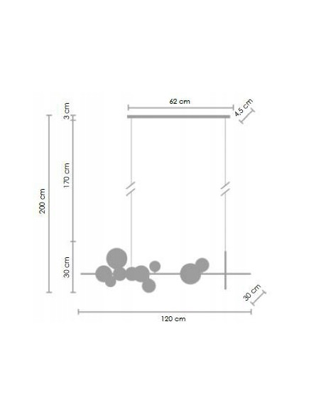 Lampa wisząca LED ORION LONG z bańkowymi kloszami w czarnym metalu – nowoczesny design do jadalni i eleganckich wnętrz.