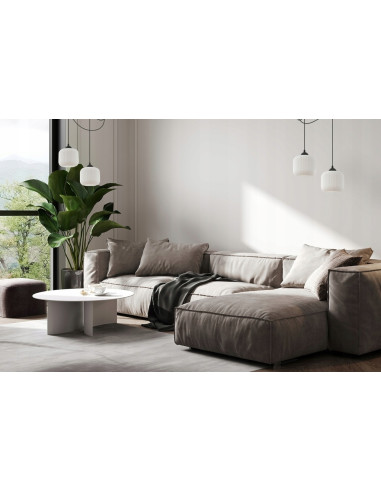 Lampa wisząca RIFFLE w stylu glamour, dwu ramienna, elegancka biała i czarna lampa do sypialni i salonu