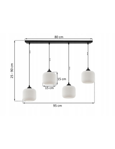 Lampa sufitowa RIFFLE - nowoczesne szklane klosze na eleganckiej podsufitce, idealna do każdego wnętrza.
