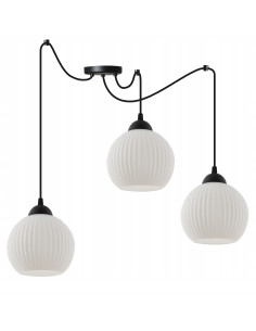 Lampa wisząca RIFFLE z regulacją długości, elegancka w bieli i czerni, idealna do nowoczesnych wnętrz