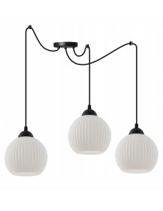 Lampa wisząca RIFFLE z regulacją długości, elegancka w bieli i czerni, idealna do nowoczesnych wnętrz 2