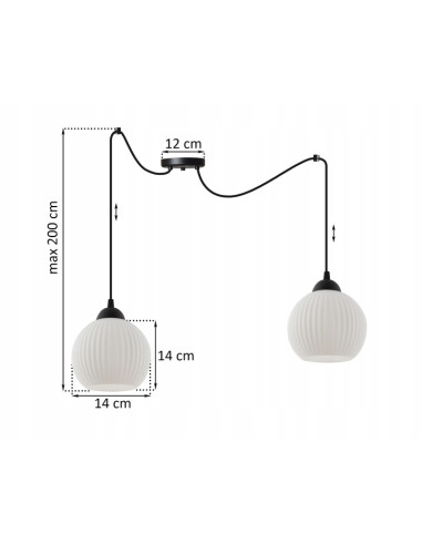 Lampa wisząca RIFFLE – nowoczesne oświetlenie w skandynawskim stylu z regulacją długości do salonu i jadalni